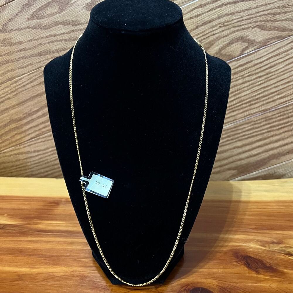 Vintage NOS Gold Tone Chain Necklace 23 Inch Thin Delicate Chain